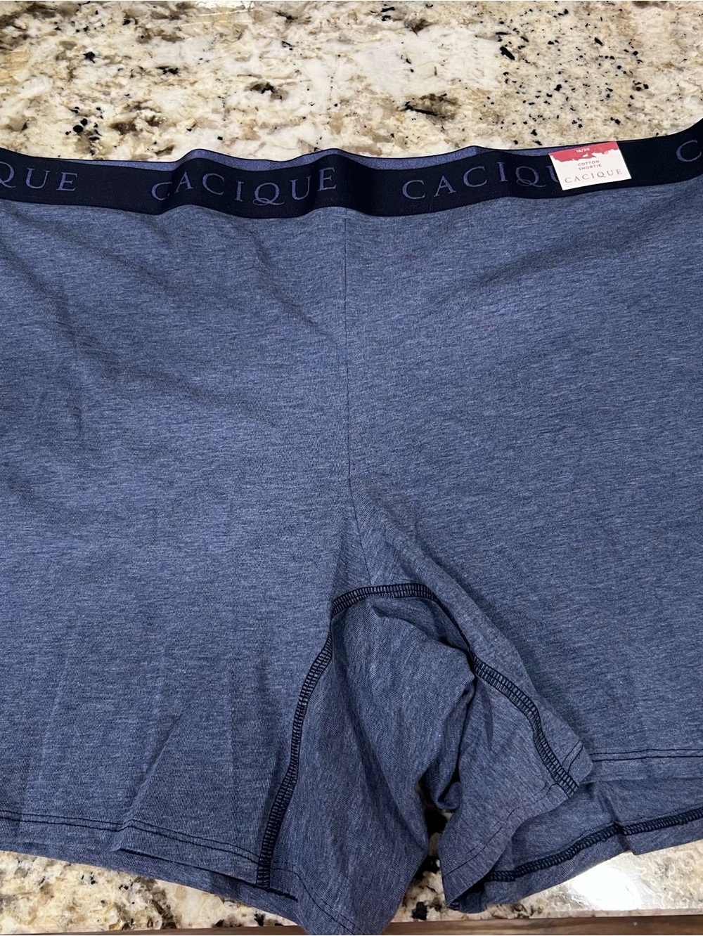 3 pair Cacique Women’s Navy Heather Cotton Shorty 18/20